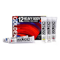 Set akrilnih barv GOLDEN Heavy Body Mixing 12 x 22 ml
