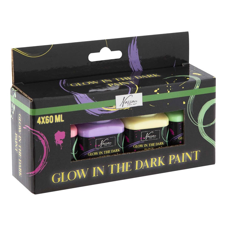 Set akrilnih barv, ki se svetijo v temi Nassau 4 x 60 ml