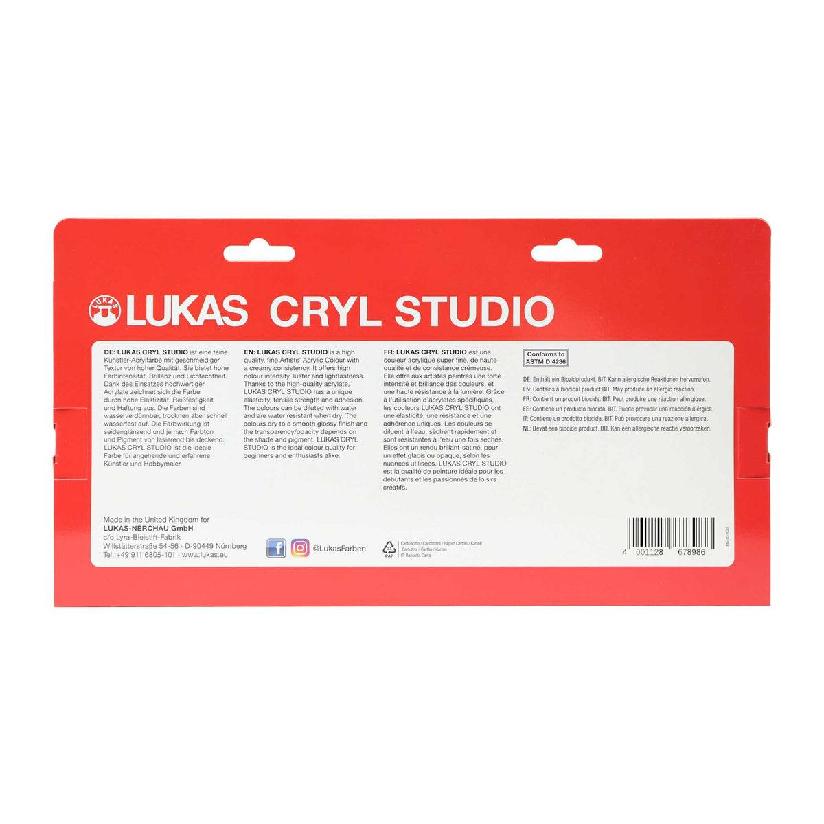 Set akrilnih barv LUKAS Cryl Studio 9 x 100 ml