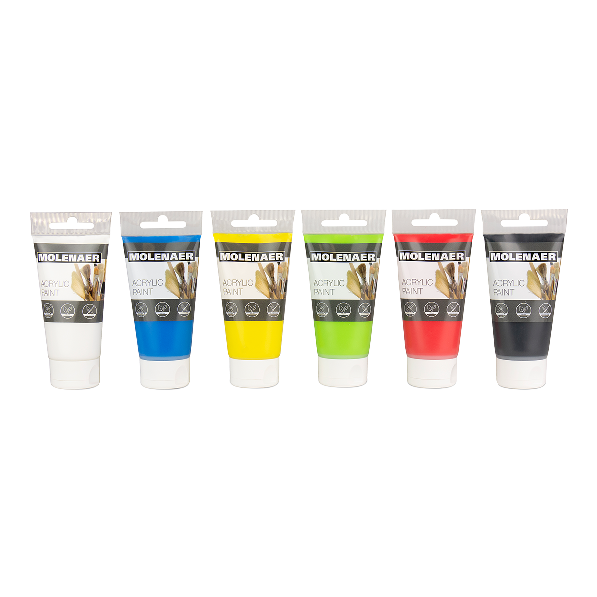 Set akrilnih barv Molenaer 6 x 75 ml - mešane barve