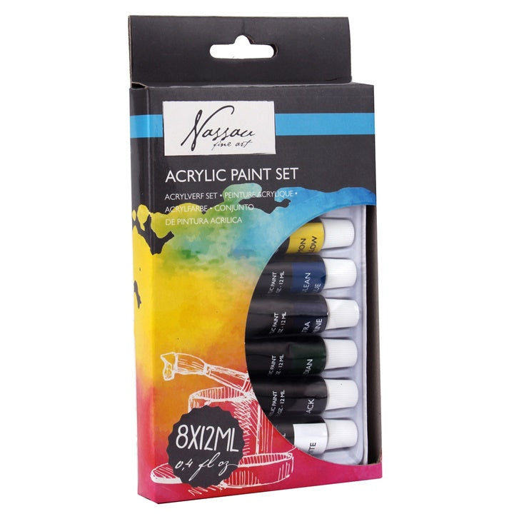 Set akrilnih barv Nassau Fine Art 8 x 12 ml