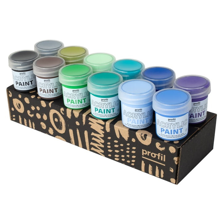 Set akrilnih barv Profile - 12 x 25 ml - hladni odtenki
