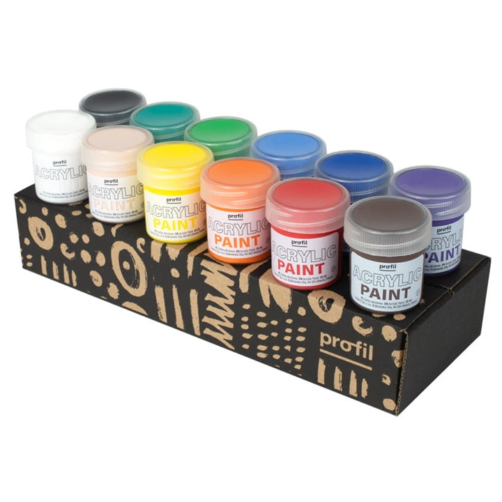 Set akrilnih barv Profile - 12 x 25 ml - osnovne barve
