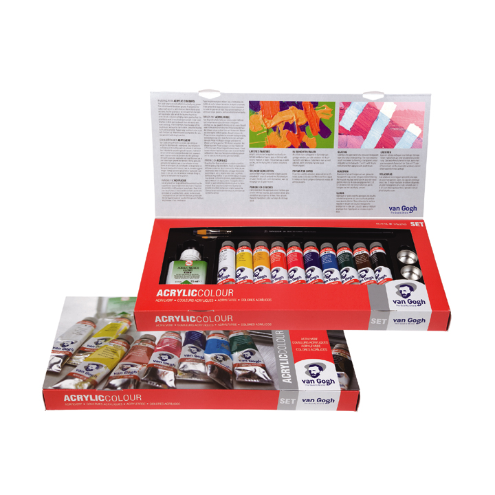 Set akrilnih barv Van Gogh Combiset 10x40 ml + pribor