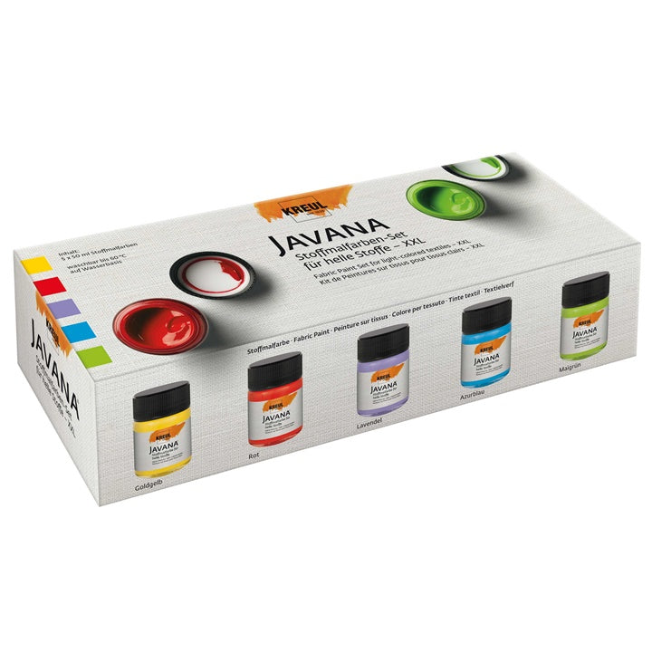 Set barv za svetli tekstil JAVANA 5x50 ml