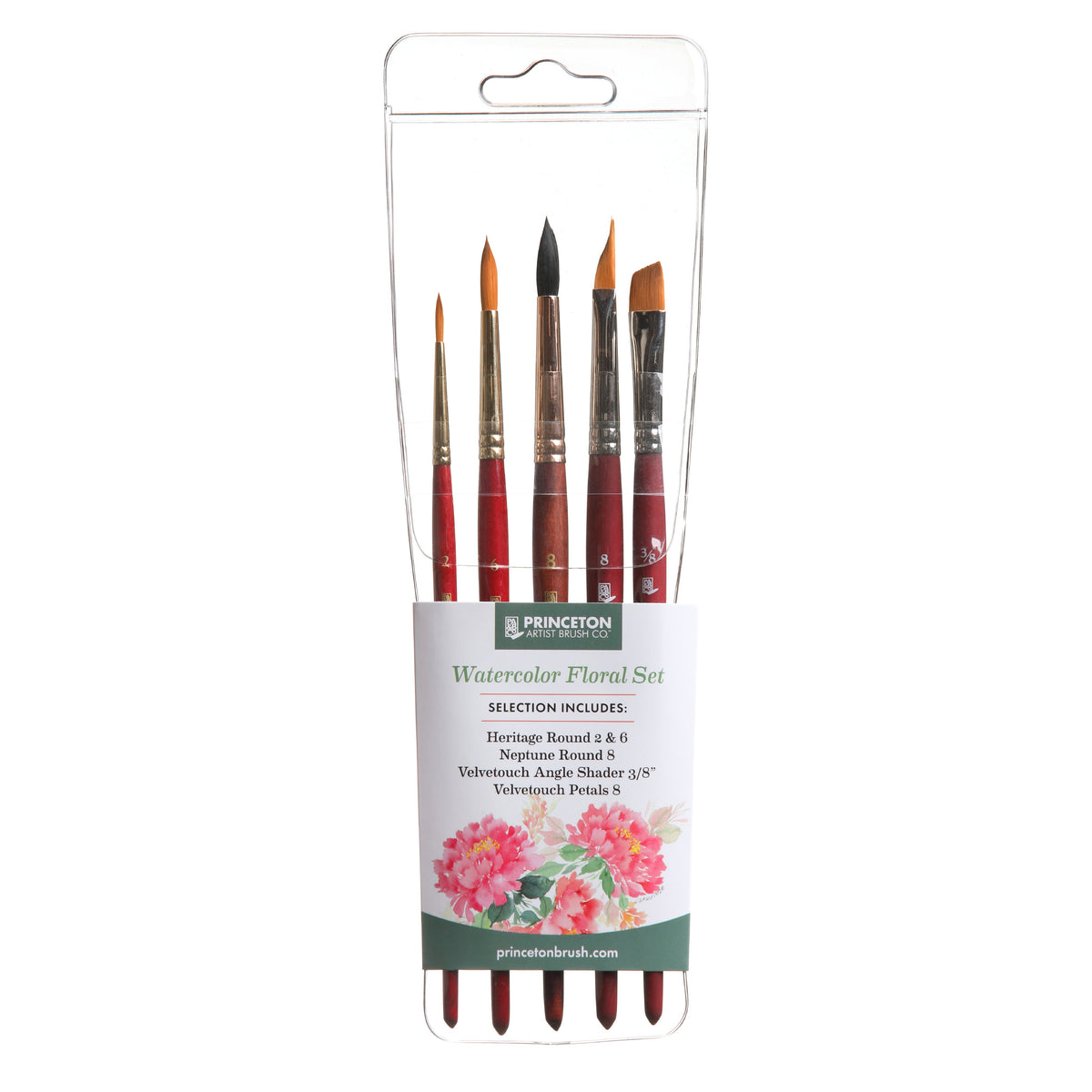 Set čopičev Princeton Watercolor Floral - 5-delni set