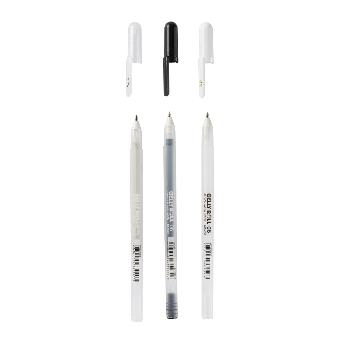 Set gelnih peres SAKURA Gelly / 3-delni (prozorno, črno, belo)