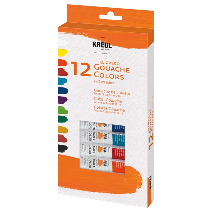 Set - gvaš barve KREUL el Greco 12 x 12 ml v tubicah