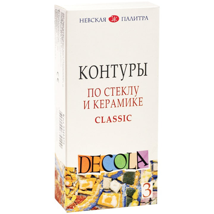 Set kontur za steklo in keramiko Decola - 3 x 18 ml