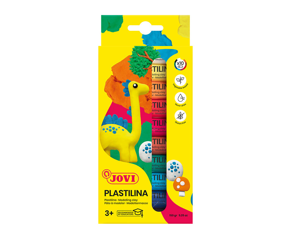 Set mase za modeliranje JOVI naravni plastelin 10 x 15 g
