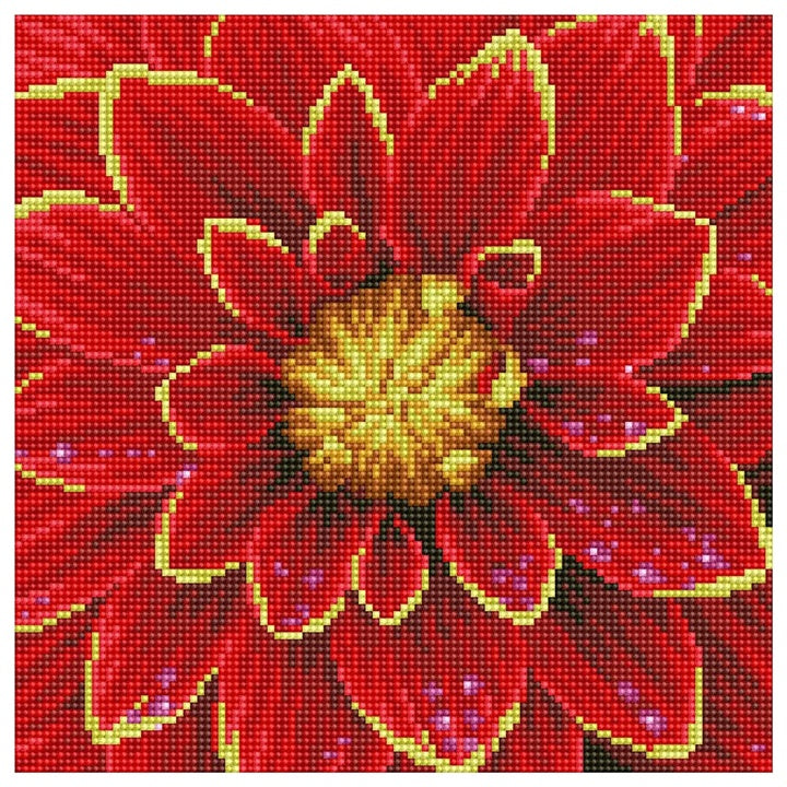 Set s kroglicami Diamond Painting - Dahlia 30.5 x 30.5 cm