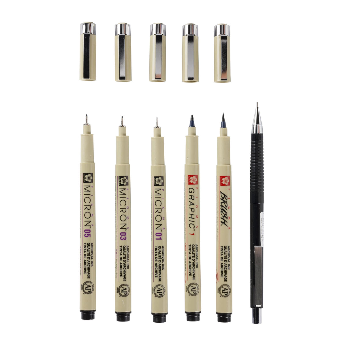 Set tehničnih peres Sakura Pigma Micron Manga - 6 delni set