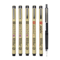 Set tehničnih peres Sakura Pigma Micron Manga - 6 delni set