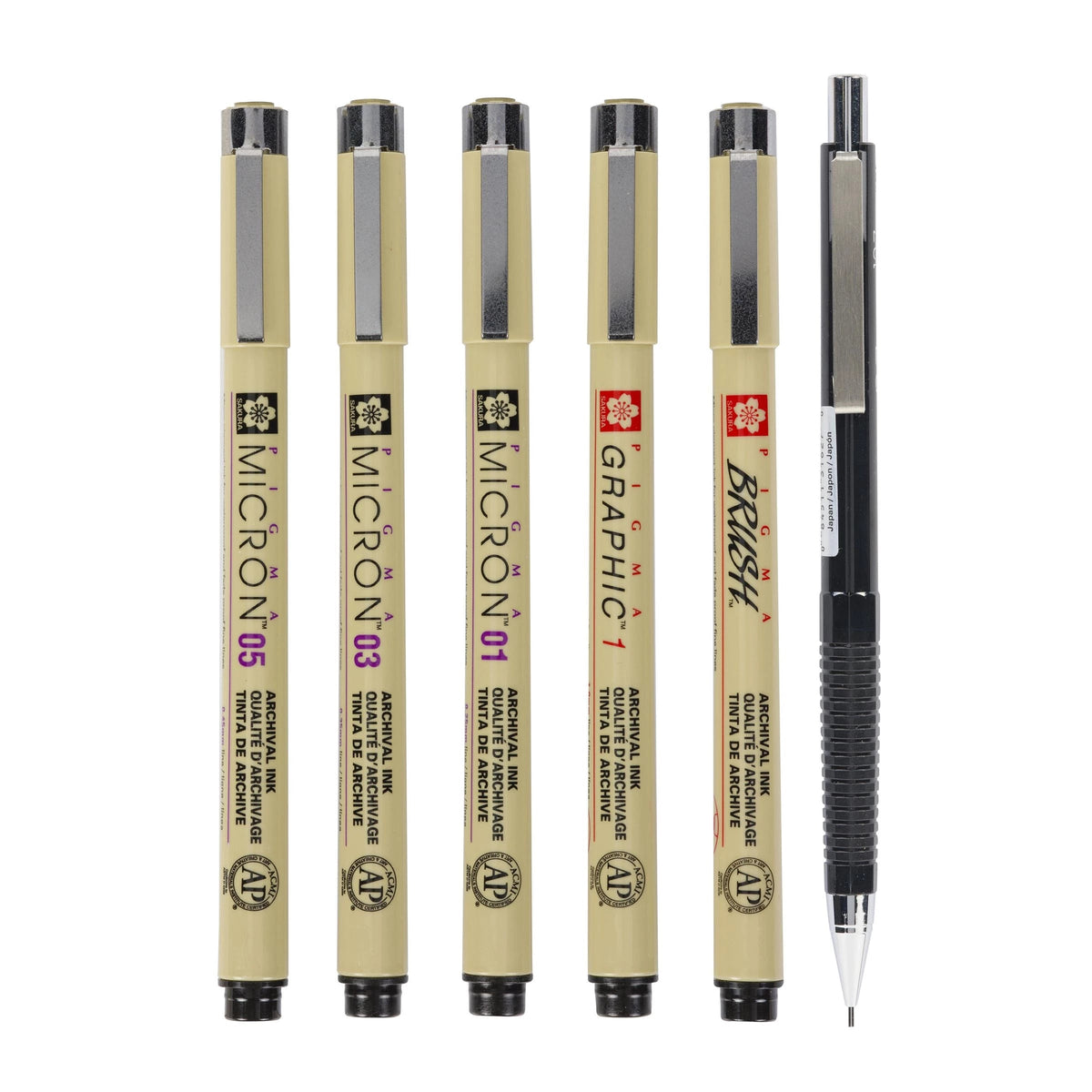 Set tehničnih peres Sakura Pigma Micron Manga - 6 delni set
