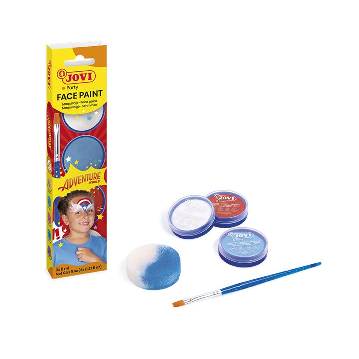 Set za barvanje obraza Adventure z dodatki 3 x 8 ml