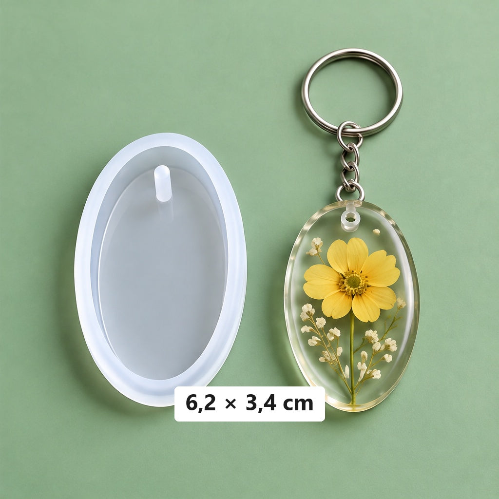 ovalni model 6,2 × 3,4 cm + 3 obročki za ključe