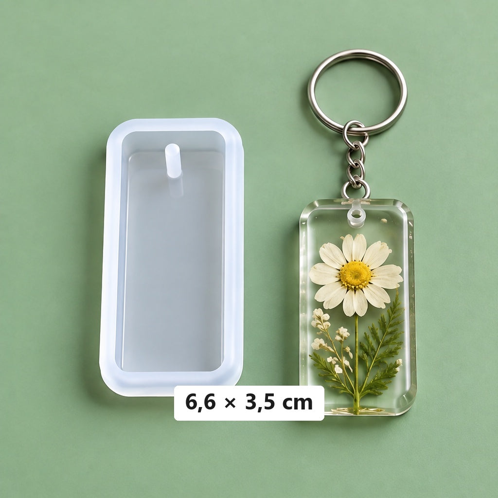 pravokotni model 6,6 × 3,5 cm + 3 obročki za ključe