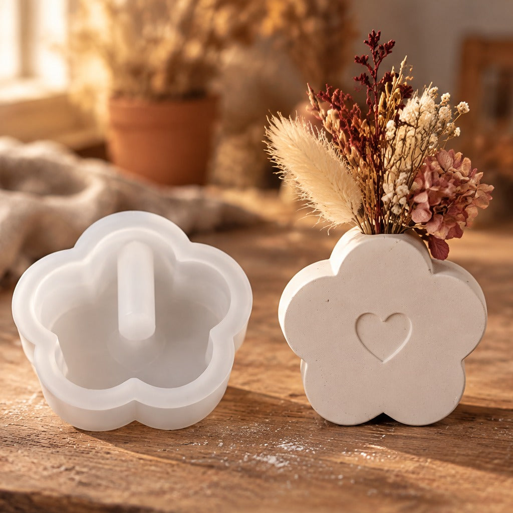 Silikonski model za vlivanje mini vazic za suho cvetje – cvet – 6,1 × 5,9 cm