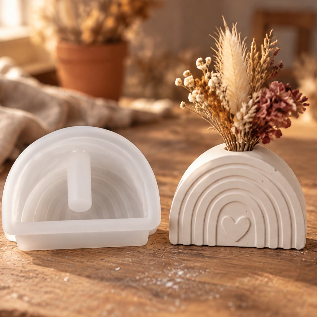 Silikonski model za vlivanje mini vazic za suho cvetje – mavrica – 6,4 × 4,9 cm