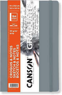 Skicirka Canson Graduate Art Book 90 g mehka vezava Light Grey - 184 listov (14 x 21,6 cm)