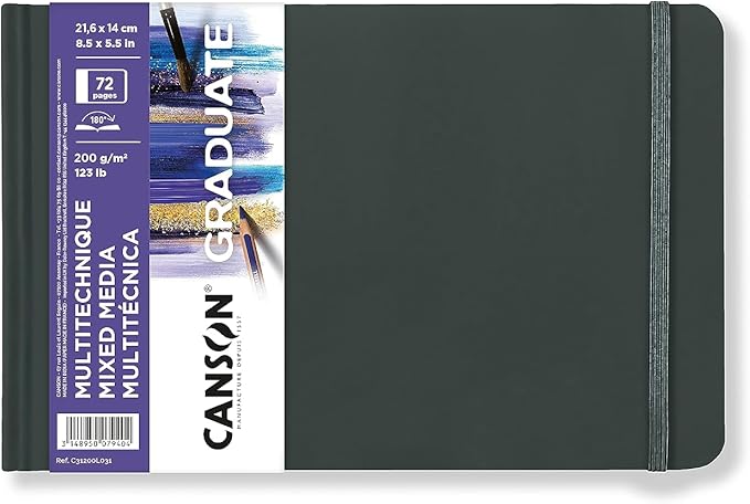 Skicirka Canson Graduate Art Book Mix Media 200 g/m², 72 listov, 14 x 21,6 cm, trda vezava