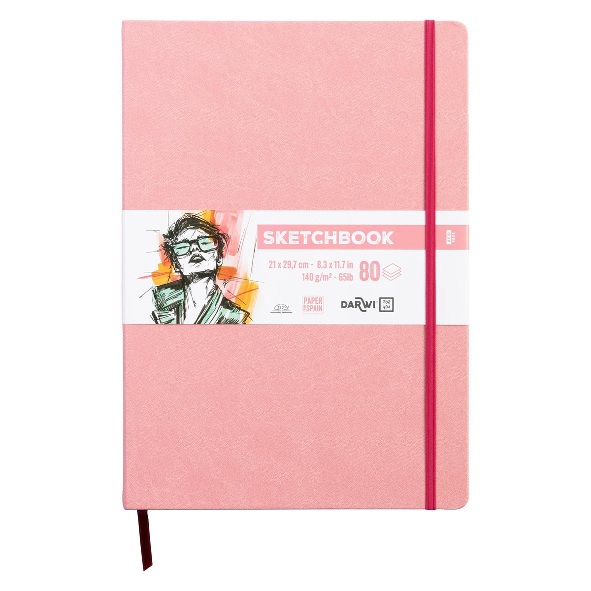 Skicirka DARWI For You Soft Pink A4 - 140 g/m2, 80 listov