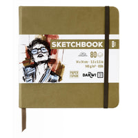Skicirka DARWI Khaki 14 x 14 cm, 140 g, 80 listov