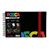 Skicirka Posca, črna, A5, mešanica 3 barv papirja