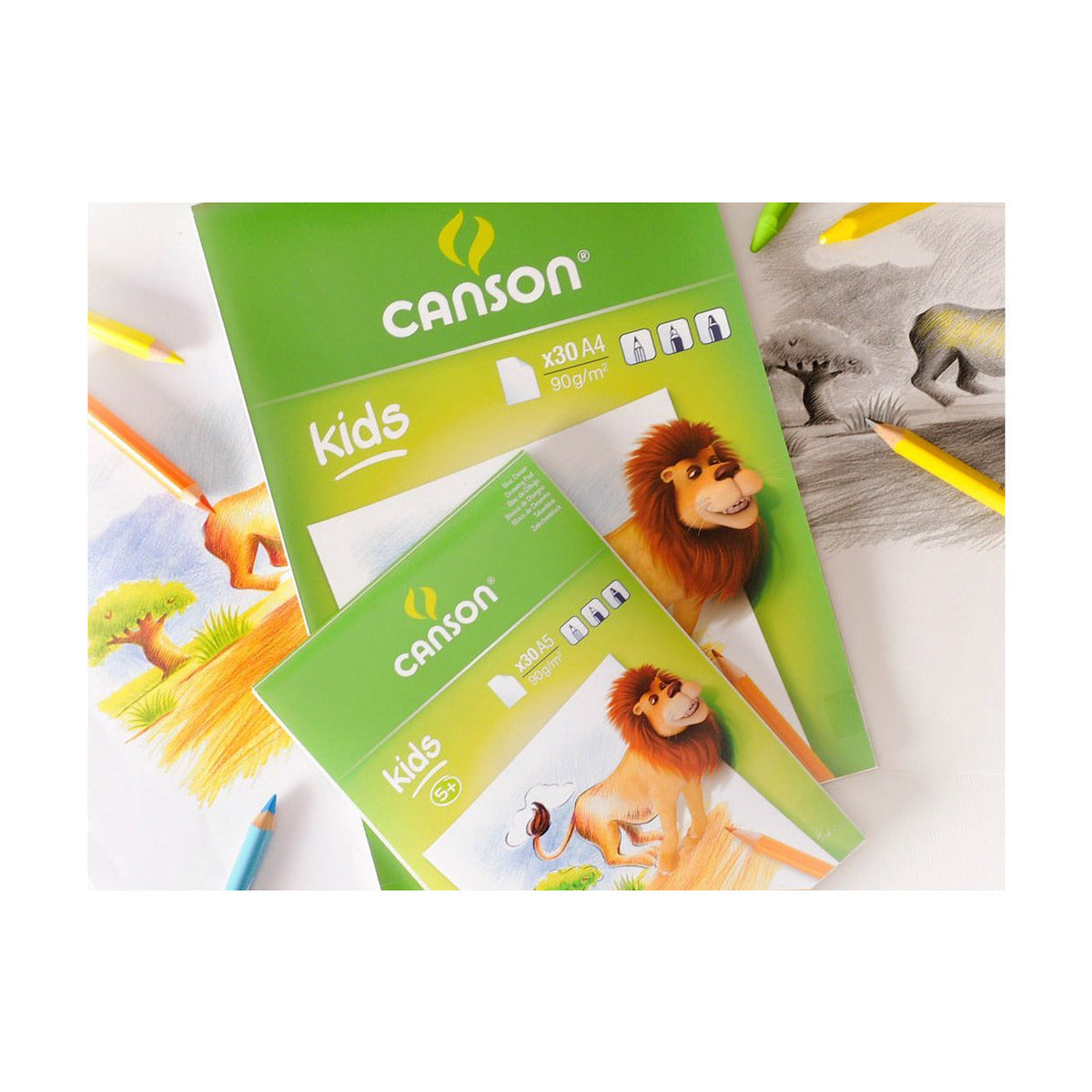 Skicirni blok CANSON Kids 90 g/m² – 30 listov, formati A5 – A4