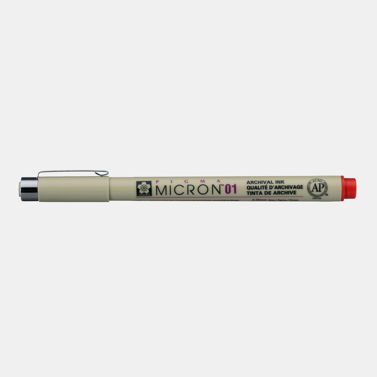 Flomaster za tehnično risanje SAKURA Pigma Micron RED | izberite debelino – 01 0,25 mm