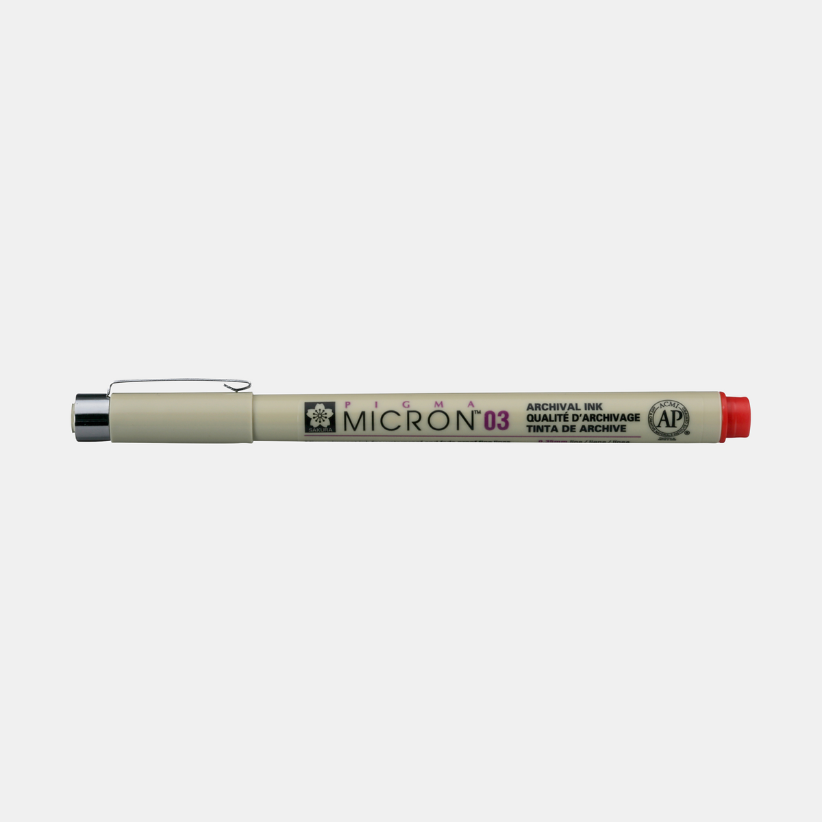 Flomaster za tehnično risanje SAKURA Pigma Micron RED | izberite debelino – 03 0,35 mm