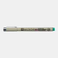 Flomaster za tehnično risanje SAKURA Pigma Micron GREEN | izberite debelino – 005 0,20 mm