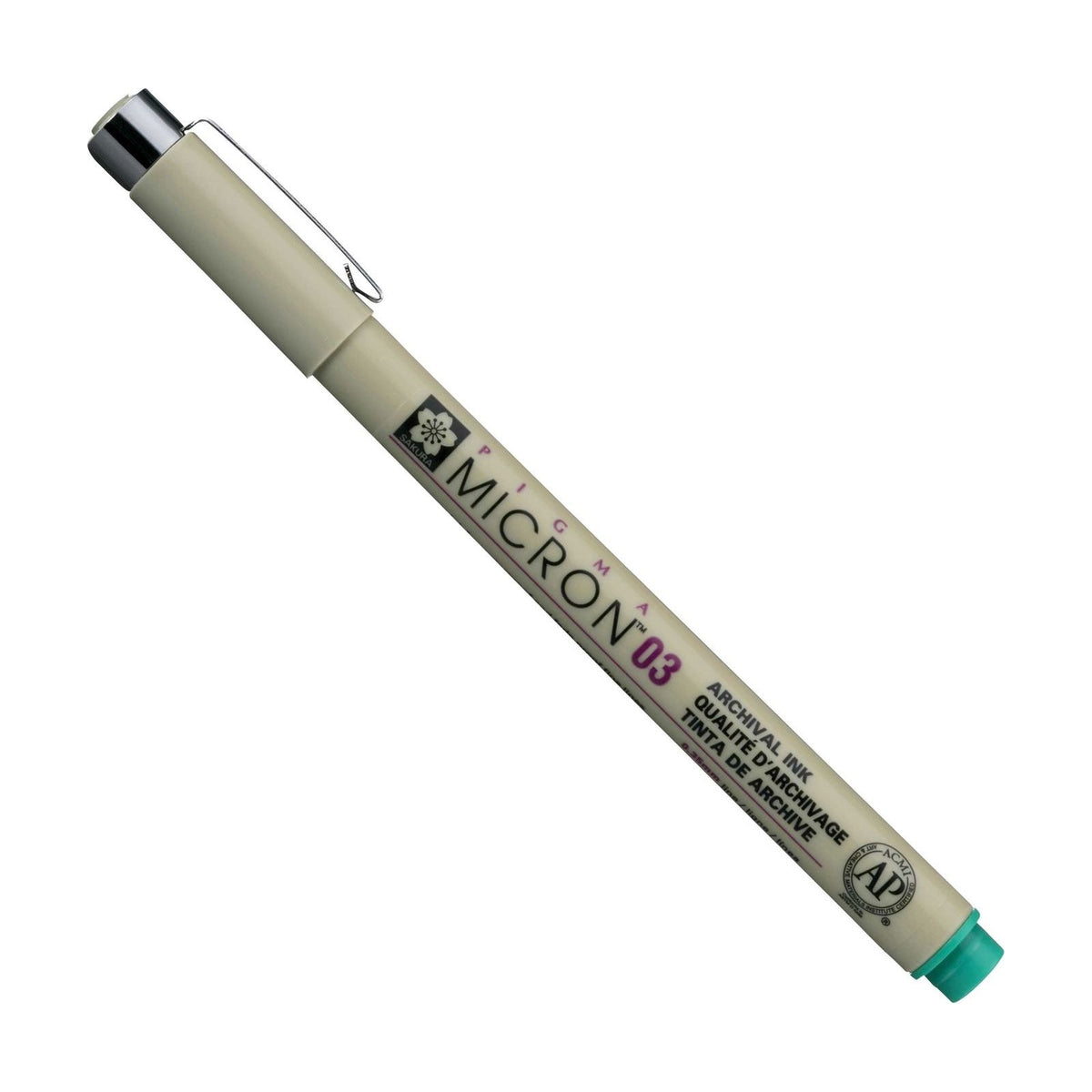 Flomaster za tehnično risanje SAKURA Pigma Micron GREEN | izberite debelino – 03 0,35 mm