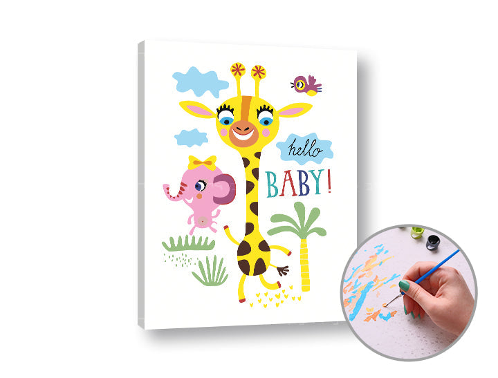 Slikanje po številkah HELLO BABY | nizka težavnost – pogled 2