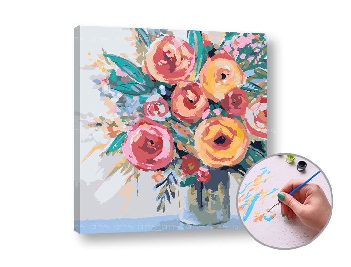 Slikanje po številkah JOY OF FLOWERS – na okvirju