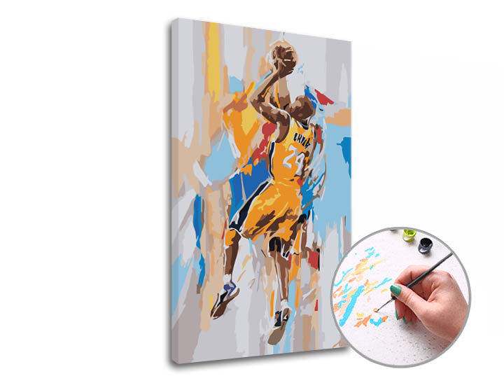 Slikanje po številkah KOBE BRYANT 24 | nizka težavnost – pogled 2