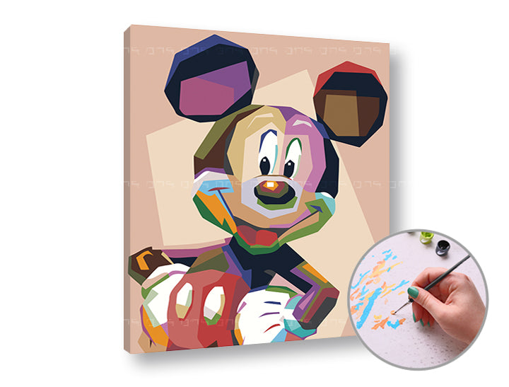 Slikanje po številkah MICKEY MOUSE | nizka težavnost – pogled 3