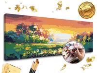 Slikanje po številkah PREMIUM GOLD - Pastelna pokrajina