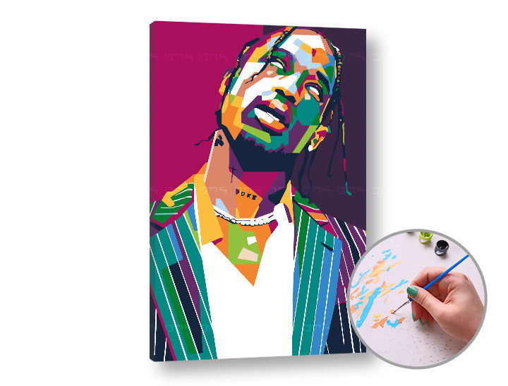 Slikanje po številkah TRAVIS SCOTT | nizka težavnost – pogled 3
