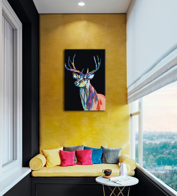 Slikarstvo po številkah BARVNI DEER | nizka težavnost SPECIAL BLACK EDITION – pogled 3