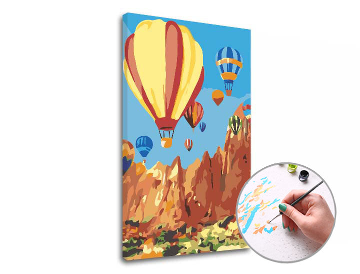 Slikarstvo po številkah LETALNI BALON – na okvirju