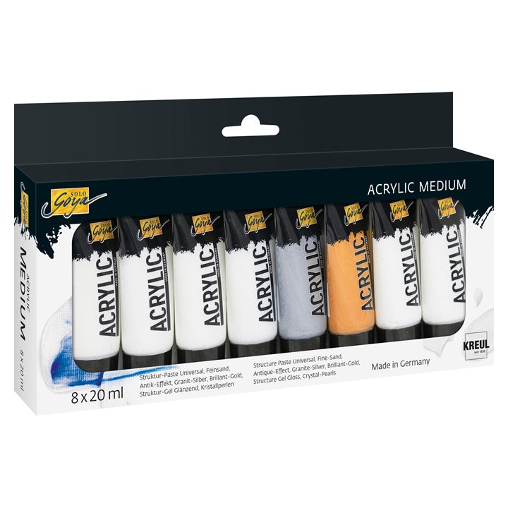 Set akrilnih medijev SOLO GOYA 8x20 ml za strukture – ARTMIE Slovenija