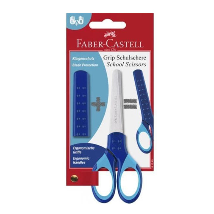 Šolske škarje z ovojnico Faber-Castell - modre