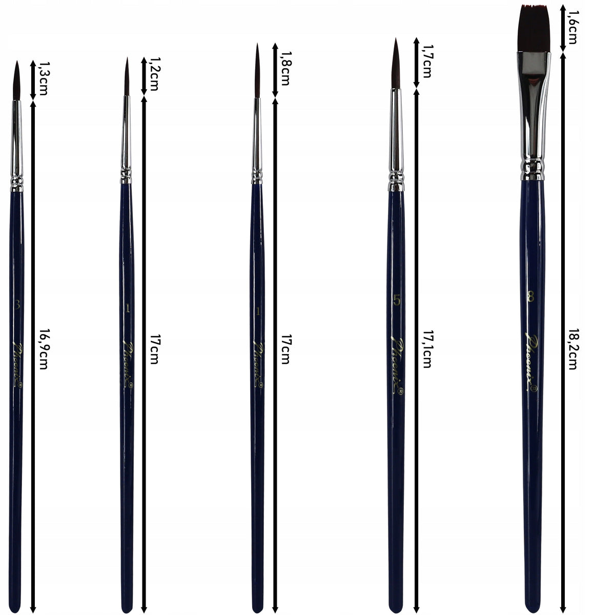 Štetci Phoenix 6614S1 – 5-delni set
