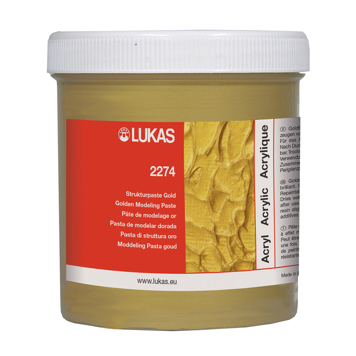 Strukturna pasta LUKAS metalna 250 ml – zlata
