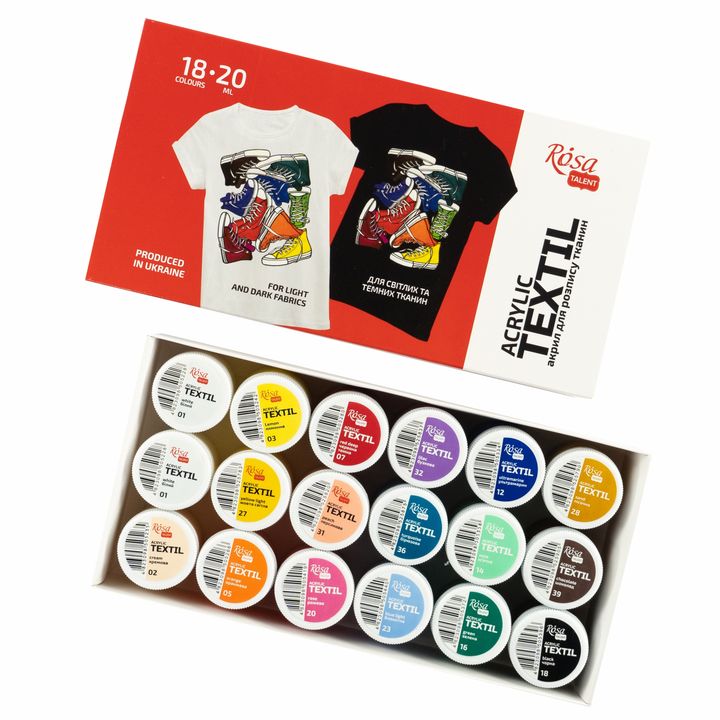 STYLE ROSA TALENT Set akrilnih barv za tekstil – pogled 2