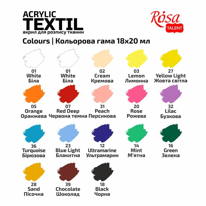 STYLE ROSA TALENT Set akrilnih barv za tekstil – pogled 5