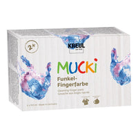 Svetleče otroške prstne barve MUCKI / komplet 6 x 150 ml