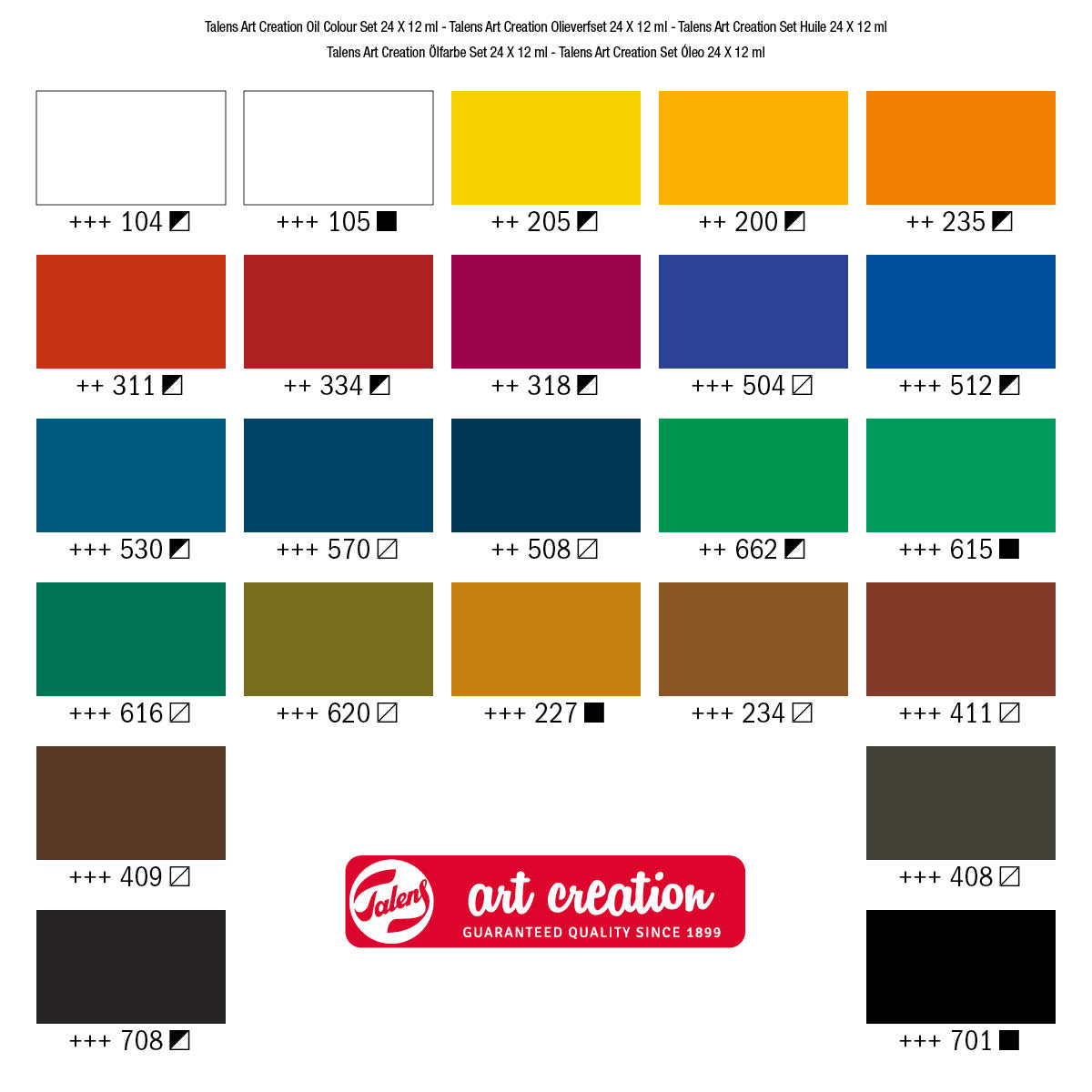 Set oljnih barv ROYAL TALENS Art Creation 24 x 12 ml