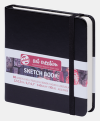 Skicirka Talens Art Creation Black 12 x 12 cm, 140 g, 80 listov, trda vezava